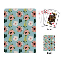 Flower White Blue Pattern Floral Playing Cards Single Design (rectangle)