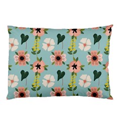 Flower White Blue Pattern Floral Pillow Case (two Sides)
