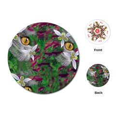 Illustrations Color Cat Flower Abstract Textures Playing Cards Single Design (round) by Alisyart