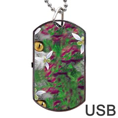 Illustrations Color Cat Flower Abstract Textures Dog Tag Usb Flash (one Side)