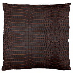 Chestnut Nile Crocodile Skin Large Flano Cushion Case (two Sides) by LoolyElzayat