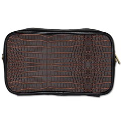 Chestnut Nile Crocodile Skin Toiletries Bag (two Sides) by LoolyElzayat