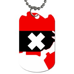 Flag Map Of Amsterdam Dog Tag (one Side) by abbeyz71