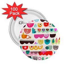 Scandinavian Folk Art Wave Craze 2 25  Buttons (100 Pack)  by andStretch