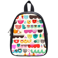 Scandinavian Folk Art Wave Craze School Bag (small)