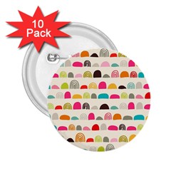 Scandinavian Folk Art Rainbow Road 2 25  Buttons (10 Pack)  by andStretch