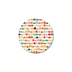 Scandinavian Folk Art Rainbow Road Golf Ball Marker (4 pack)