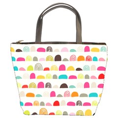 Scandinavian Folk Art Rainbow Road Bucket Bag