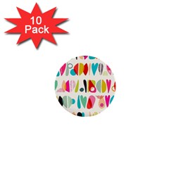 Scandinavian Folk Art Halfsies 1  Mini Buttons (10 Pack) 