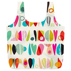 Scandinavian Folk Art Halfsies Full Print Recycle Bag (xxl)