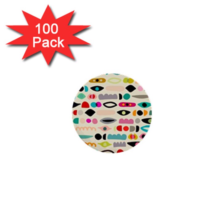 Scandinavian Folk Art Eye Spy 1  Mini Buttons (100 pack) 