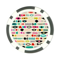 Scandinavian Folk Art Eye Spy Poker Chip Card Guard by andStretch