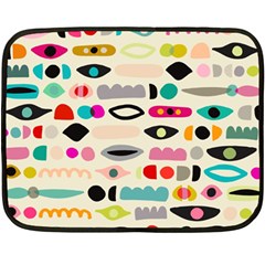 Scandinavian Folk Art Eye Spy Double Sided Fleece Blanket (mini)  by andStretch