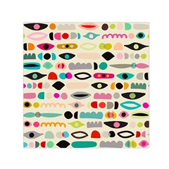 Scandinavian Folk Art Eye Spy Small Satin Scarf (square) by andStretch