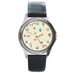 Dots, Spots, And Whatnot Round Metal Watch by andStretch