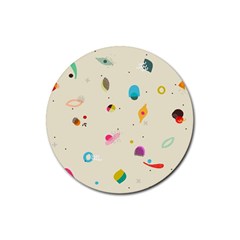 Dots, Spots, And Whatnot Rubber Round Coaster (4 Pack)  by andStretch