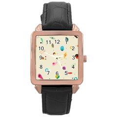 Dots, Spots, And Whatnot Rose Gold Leather Watch  by andStretch