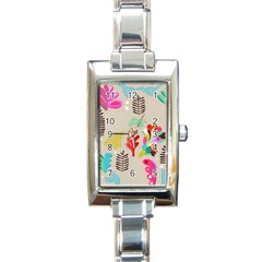 Scandinavian Foliage Fun Rectangle Italian Charm Watch by andStretch