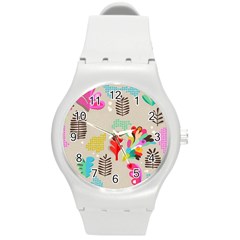 Scandinavian Foliage Fun Round Plastic Sport Watch (m) by andStretch