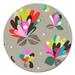 Scandinavian Flower Shower Magnet 5  (Round) Front