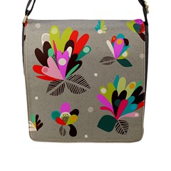 Scandinavian Flower Shower Flap Closure Messenger Bag (l) by andStretch