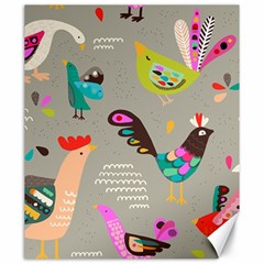 Scandinavian Birds Feather Weather Canvas 20  X 24  by andStretch