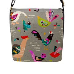Scandinavian Birds Feather Weather Flap Closure Messenger Bag (l) by andStretch