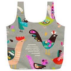 Scandinavian Birds Feather Weather Full Print Recycle Bag (xl) by andStretch