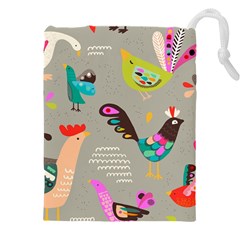 Scandinavian Birds Feather Weather Drawstring Pouch (5xl) by andStretch