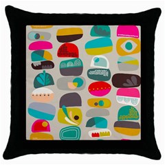 Scandinavian Balancing Act Throw Pillow Case (black)