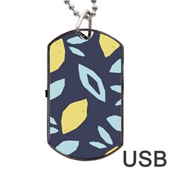 Laser Lemon Navy Dog Tag Usb Flash (two Sides) by andStretch