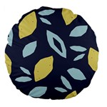 Laser Lemon Navy Large 18  Premium Flano Round Cushions Front