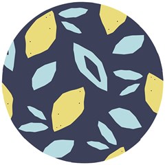 Laser Lemon Navy Wooden Puzzle Round by andStretch