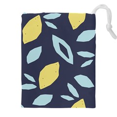 Laser Lemon Navy Drawstring Pouch (4xl) by andStretch