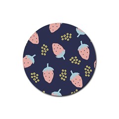 Strawberry Fields Rubber Round Coaster (4 Pack)  by andStretch