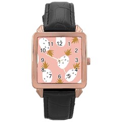 Pineapple Fields Rose Gold Leather Watch  by andStretch