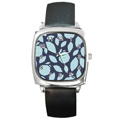 Orchard Fruits In Blue Square Metal Watch by andStretch