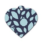 Orchard Fruits in Blue Dog Tag Heart (Two Sides) Front
