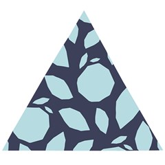 Orchard Fruits In Blue Wooden Puzzle Triangle