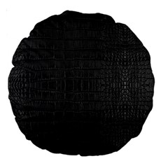 Black Alligator Skin Large 18  Premium Round Cushions by LoolyElzayat