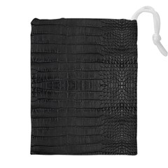 Black Alligator Skin Drawstring Pouch (5xl) by LoolyElzayat