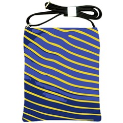 Yellow Blue Stripped Fish Shoulder Sling Bag by LoolyElzayat