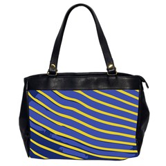 Yellow Blue Stripped Fish Oversize Office Handbag (2 Sides) by LoolyElzayat