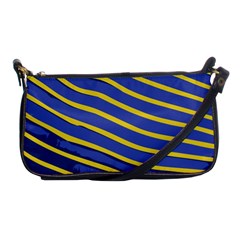 Yellow Blue Stripped Fish Shoulder Clutch Bag by LoolyElzayat