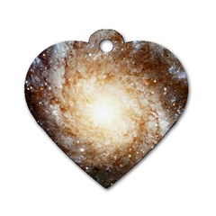 Galaxy Space Dog Tag Heart (two Sides) by Sabelacarlos
