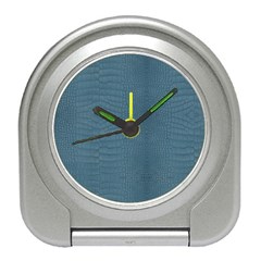 Turquoise Alligator Skin Travel Alarm Clock