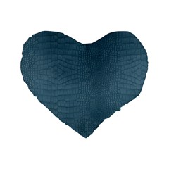 Turquoise Alligator Skin Standard 16  Premium Heart Shape Cushions by LoolyElzayat