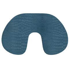 Turquoise Alligator Skin Travel Neck Pillow