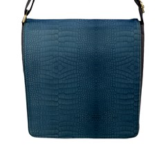 Turquoise Alligator Skin Flap Closure Messenger Bag (l) by LoolyElzayat
