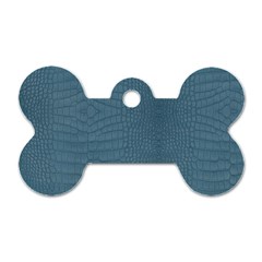 Turquoise Alligator Skin Dog Tag Bone (Two Sides)